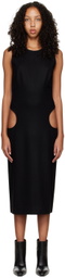 Puppets and Puppets Black Column Hip Cutout Midi Dress