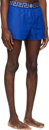 Versace Blue Greca Swim Shorts