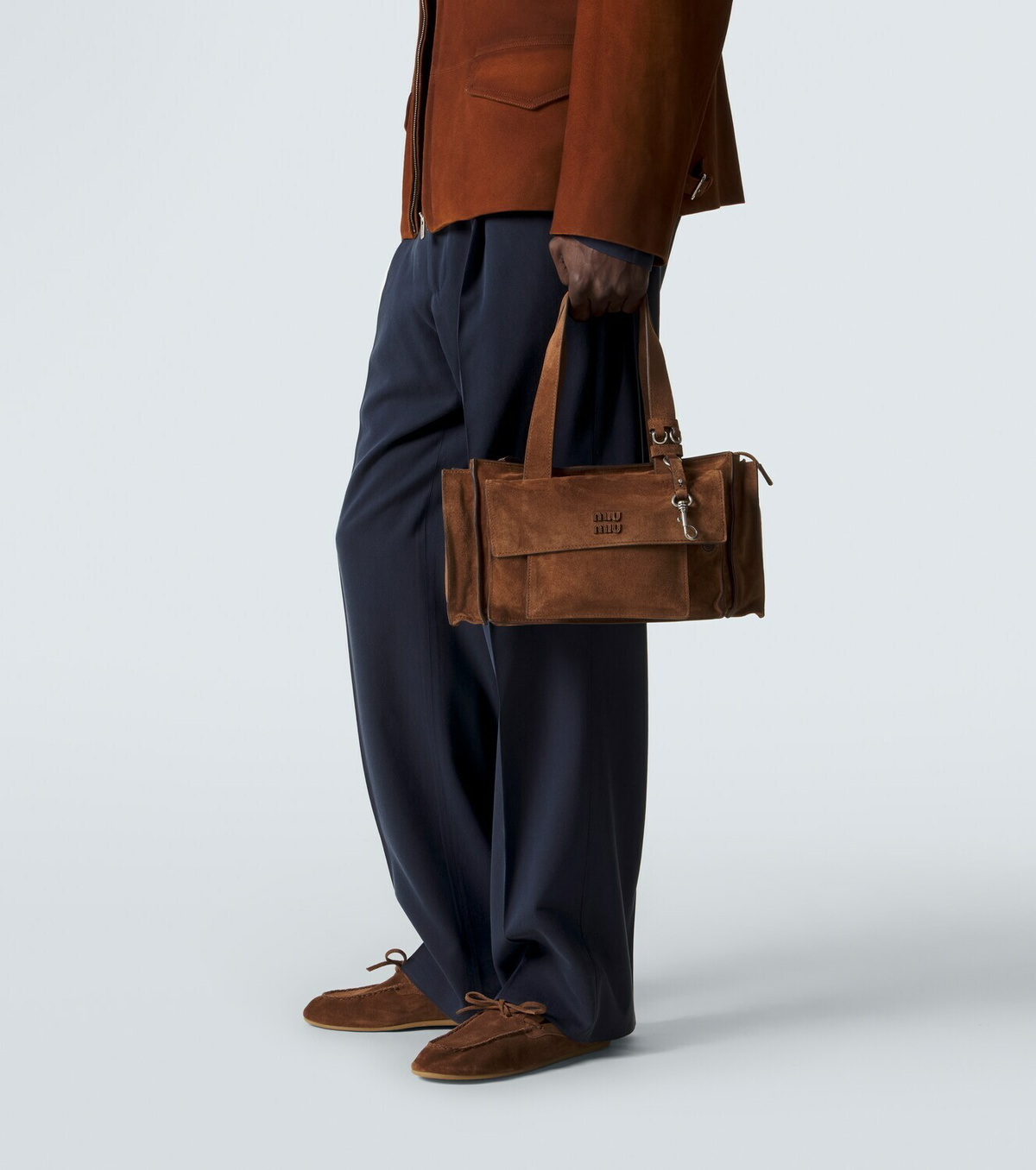 Miu Miu Utilitaire suede tote bag