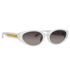 Linda Farrow Lyra - White / Yellow Gold Sunglasses