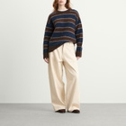 Samsøe Samsøe Women's Sajeanne Hairy Knit Sweater in Black Coffee Stripe