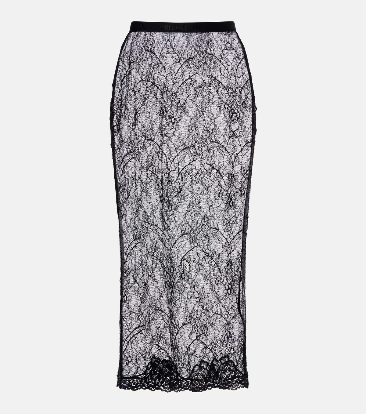 Valentino Floral sheer lace midi skirt