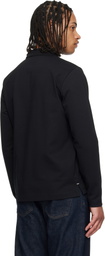 Hugo Black Stacked-Logo Cotton Blend Polo