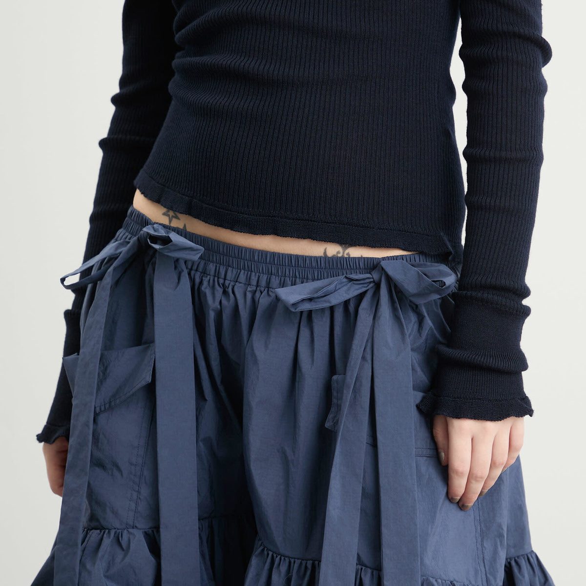 Cecilie Bahnsen Women's Cai Skirt in Ripstop in Navy
