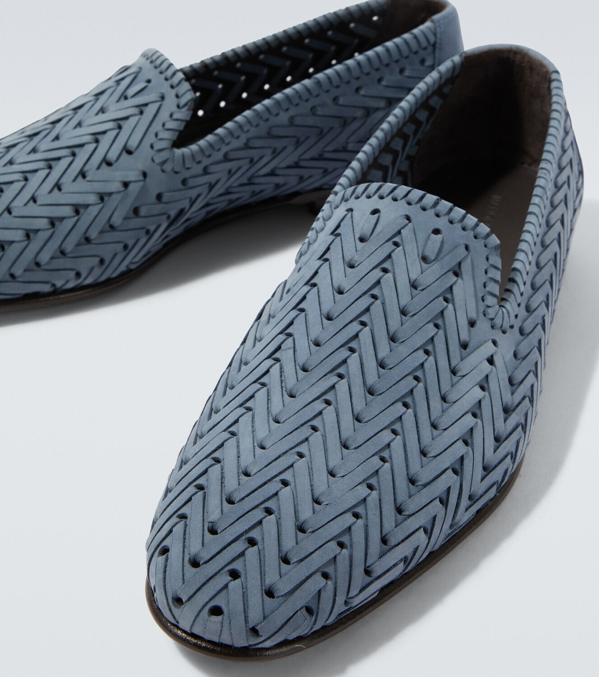 Manolo Blahnik Mario woven leather loafers