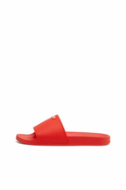 Diesel Sa-Swim-Rubber pool slides with D logo - Slides Mens in Red
