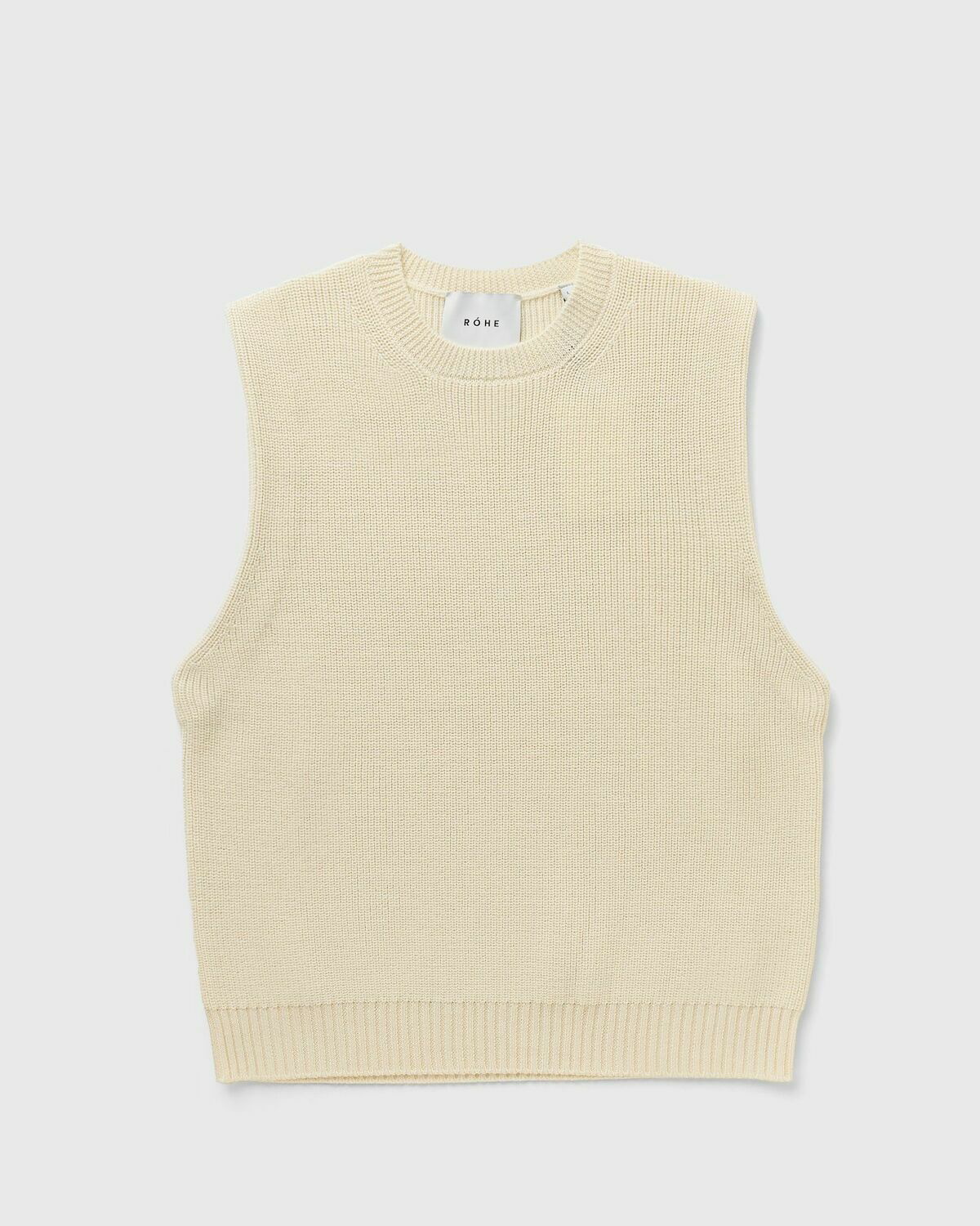 Róhe Knitted Sleeveless Vest Beige - Mens - Vests Róhe