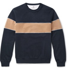 Brunello Cucinelli - Striped Cotton-Blend Jersey Sweatshirt - Men - Navy