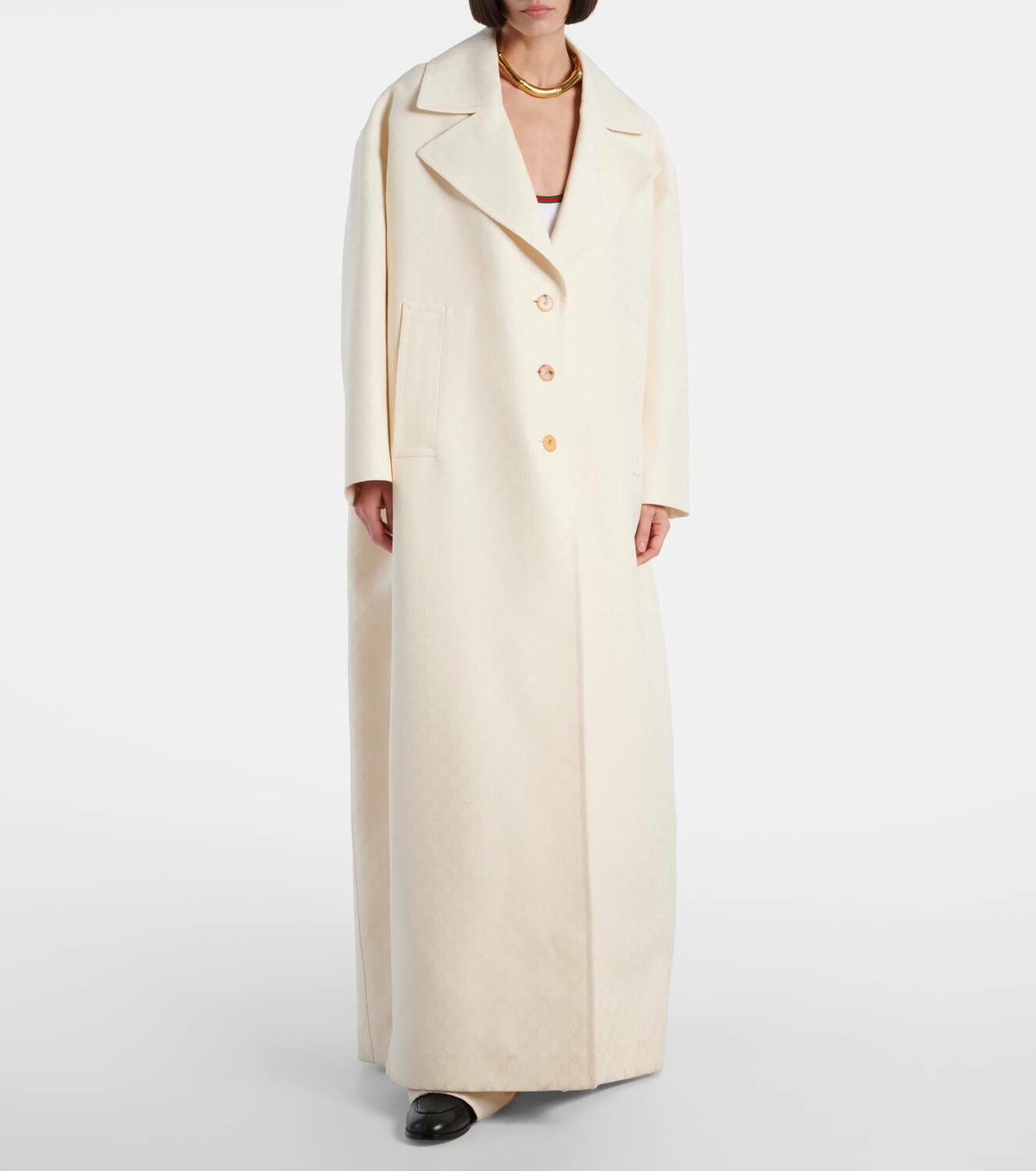 SALE GUCCI トレンチコート ホワイト ホワイト（白）系 GUCCI(グッチ) トレンチコート(レディース) - 海外