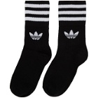 adidas Originals Three-Pack Black Solid Crew Socks