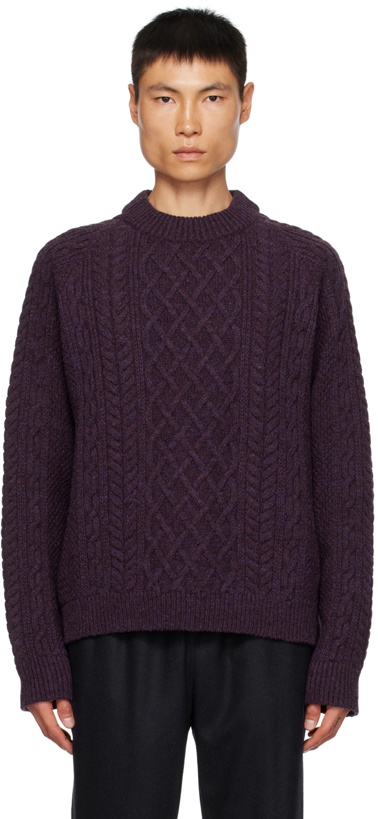 Photo: De Bonne Facture Purple Cable Sweater