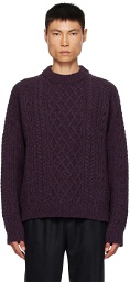 De Bonne Facture Purple Cable Sweater