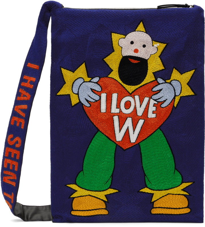 Photo: Walter Van Beirendonck Blue 'I Love W' Crossbody Bag