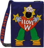 Walter Van Beirendonck Blue 'I Love W' Crossbody Bag