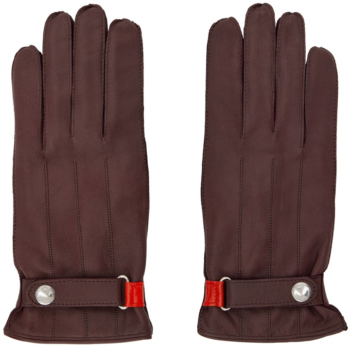Photo: PS by Paul Smith Burgundy Strap Gloves
