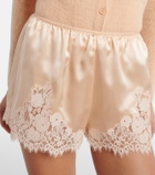 Dôen Iona lace-trimmed silk shorts