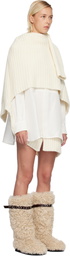 sacai Off-White Double-Faced Silk Cotton & Wool Knit Minidress