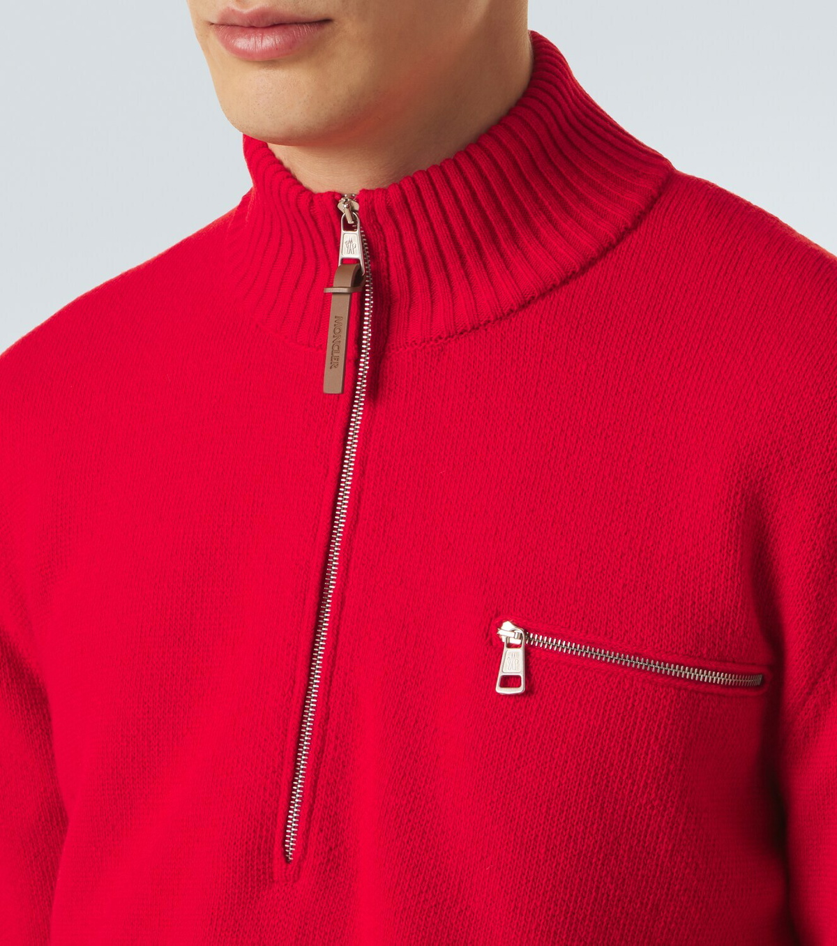 Moncler Wool and cashmere half-zip sweater
