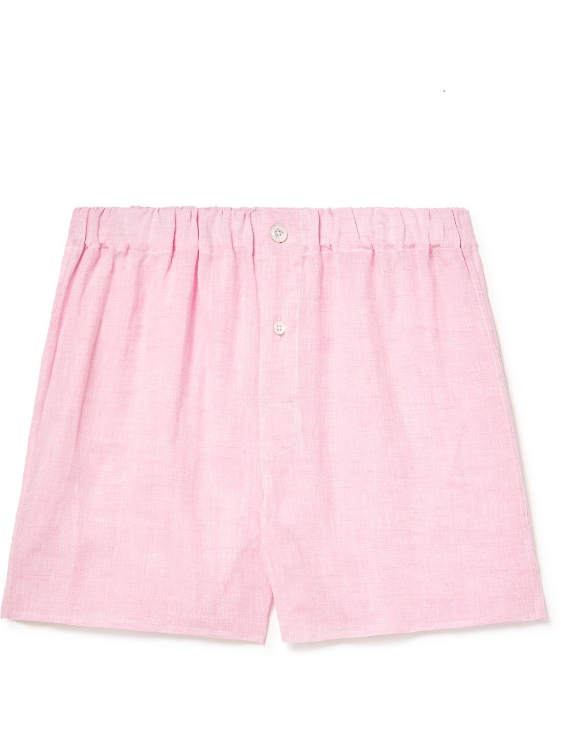 Photo: Emma Willis - Linen Boxer Shorts - Pink