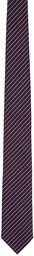 ZEGNA Burgundy Striped Tie