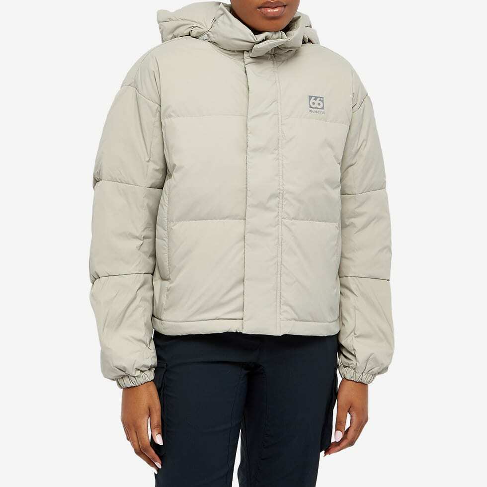 66° North Women's Dyngja Down Cropped Jacket in Soft Grey 66° North