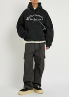 Willy Chavarria Hooded Cotton Sweatshirt Black