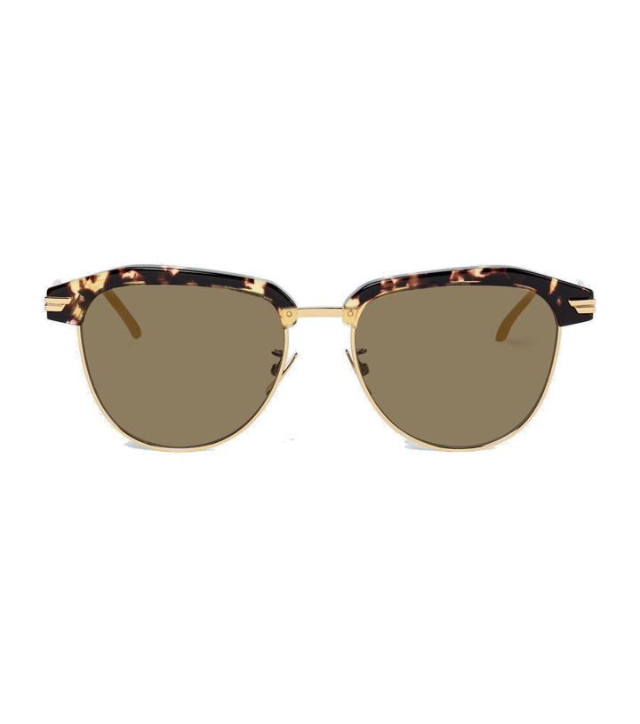 Photo: Bottega Veneta - Square-frame metal sunglasses