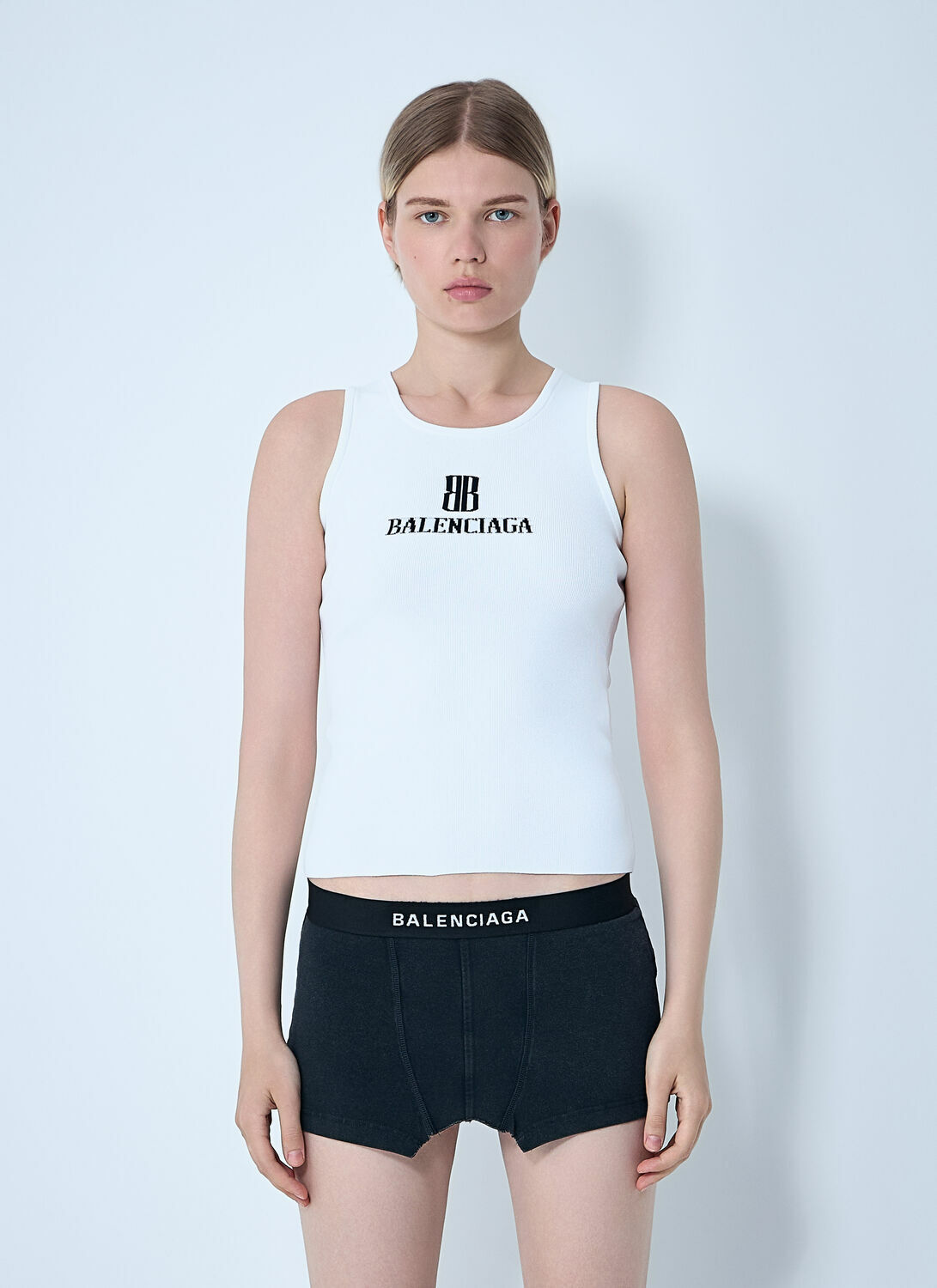 Balenciaga Logo Motif Tank Top