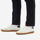 Saint Laurent Men's SL-10 Court Leather Sneakers in White Black