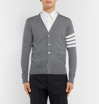 Thom Browne - Striped Merino Wool Cardigan - Men - Gray