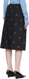 Rier Black Pop Flowers Midi Skirt