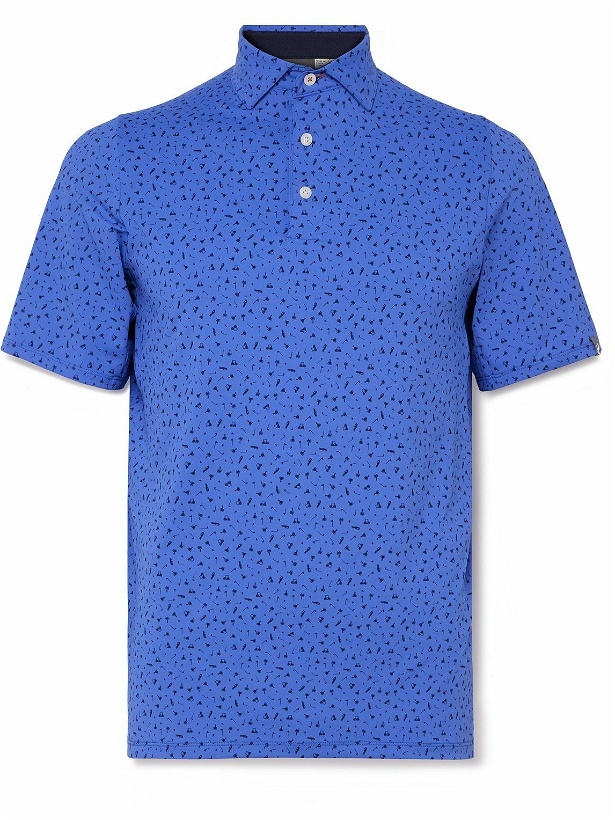 Photo: Kjus Golf - Golfer Printed Stretch-Jersey Golf Polo Shirt - Blue