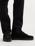 CHRISTIAN LOUBOUTIN - Louis Junior Spikes Cap-Toe Suede Sneakers - Black