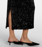 Vince Sequined velvet midi skirt