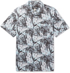 Monitaly - Camp-Collar Floral-Print Cotton Shirt - Men - Blue