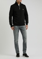 PS Paul Smith Logo-appliquéd Half-zip Cotton Sweatshirt Black
