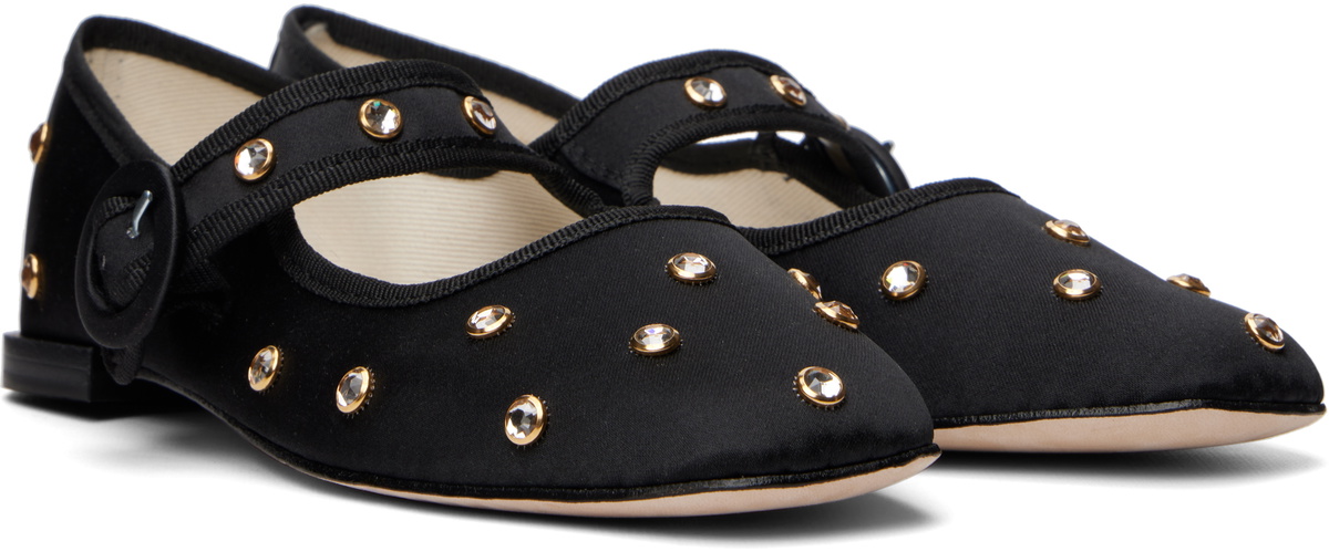 Repetto Black Georgia Mary Jane Square-Toe Ballerina Flats