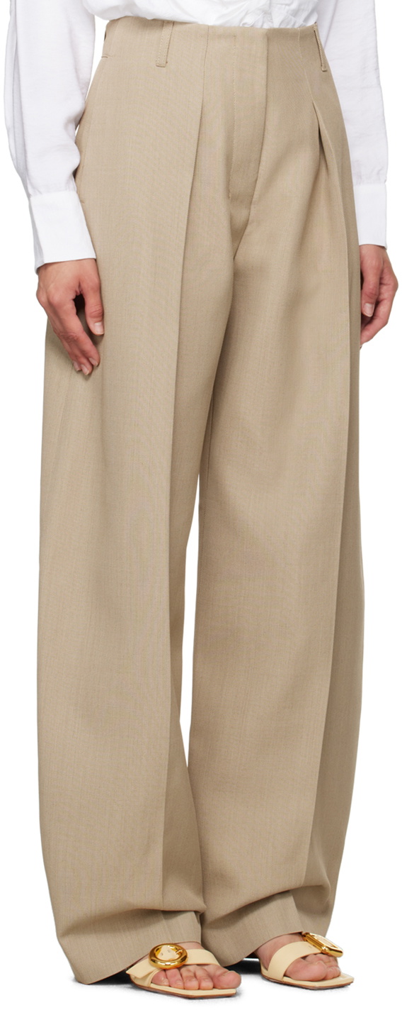 JACQUEMUS Beige La Casa 'Le pantalon Ovalo' Trousers Jacquemus