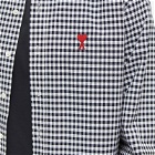 AMI Men's Heart Gingham Button Down Oxford Shirt in Nautic Blue/White