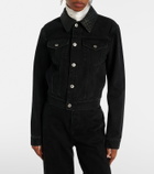 Bottega Veneta Intrecciato leather-trimmed denim jacket