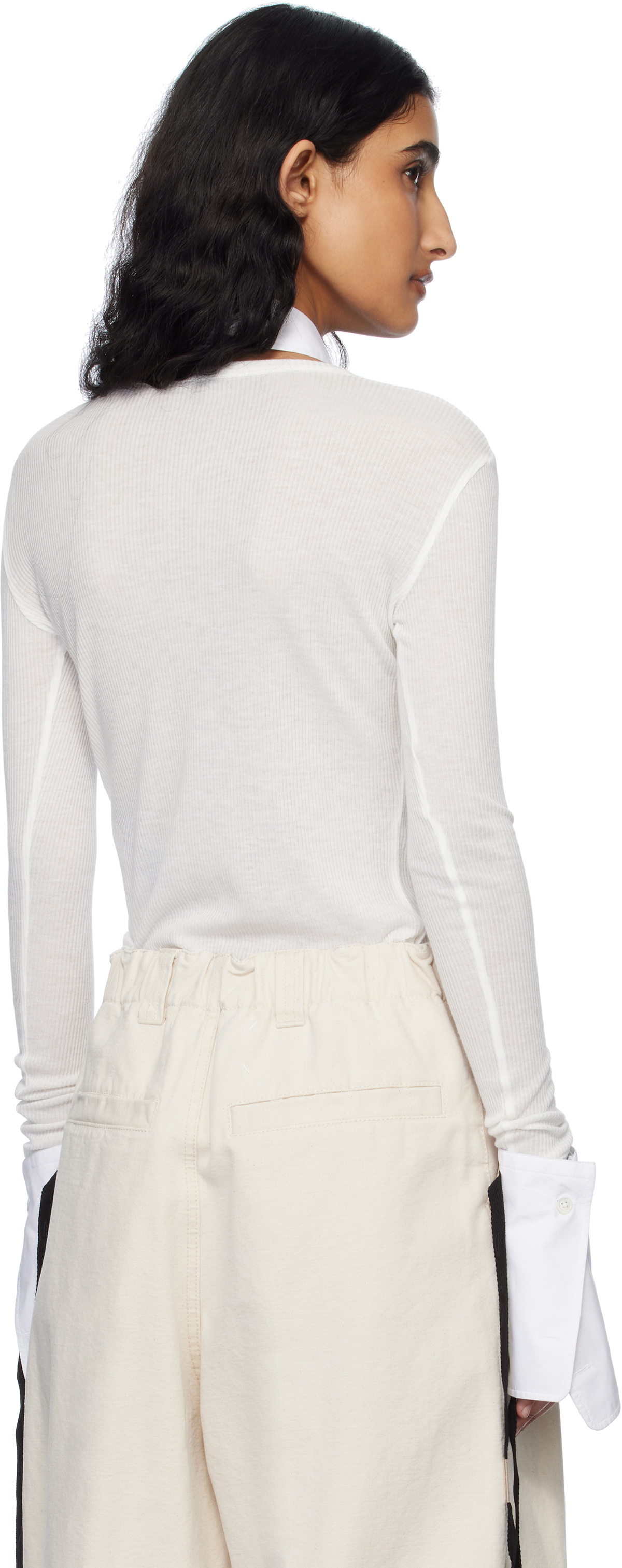 Ann Demeulemeester White Fiene Long Sleeve T-shirt