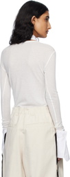 Ann Demeulemeester White Fiene Long Sleeve T-shirt