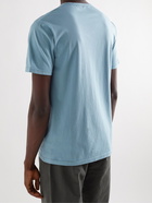 Mr P. - Garment-Dyed Organic Cotton-Jersey T-Shirt - Blue