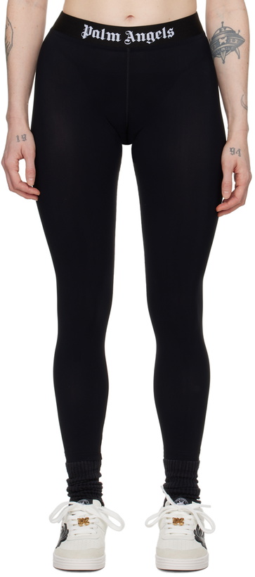 Photo: Palm Angels Black Jacquard Leggings