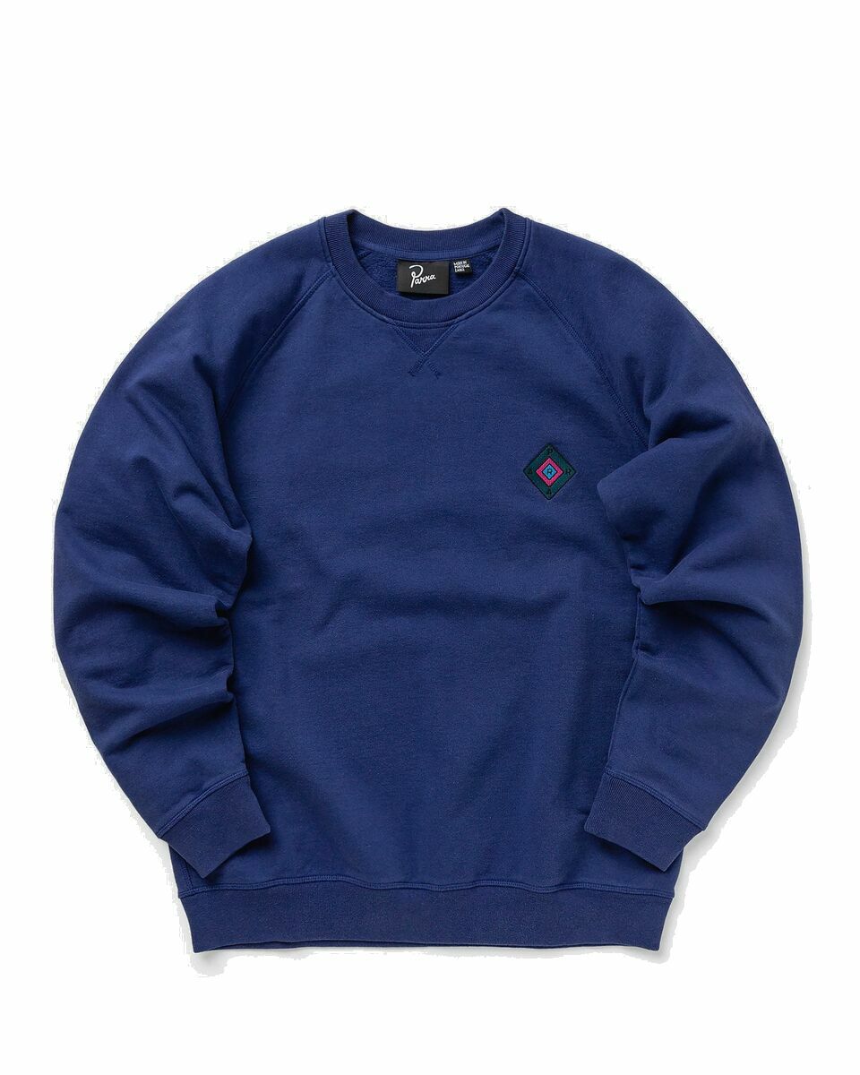 Photo: By Parra Diamond Block Logo Crew Neck Sweatshirt Blue - Mens - Sweatshirts