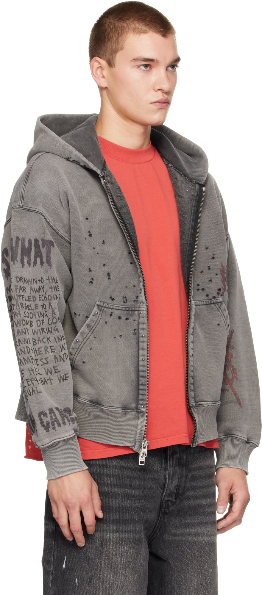 Ksubi Gray Skool Halen Zip Hoodie