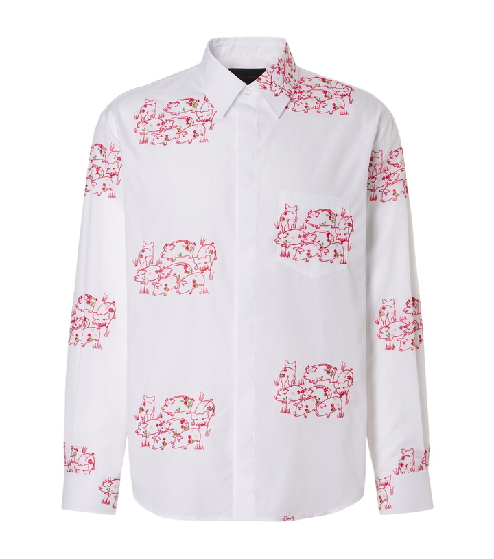 Photo: Simone Rocha Embroidered cotton poplin shirt