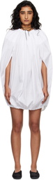 Comme des Garçons White Cotton Broad Midi Dress