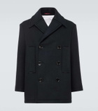 Gucci Web Stripe double-breasted wool peacoat