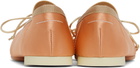 MM6 Maison Margiela Pink Satin Pointe Logo Ballerina Flats